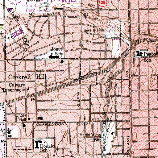 Topographic Map of New Life Pentecostal Church, TX