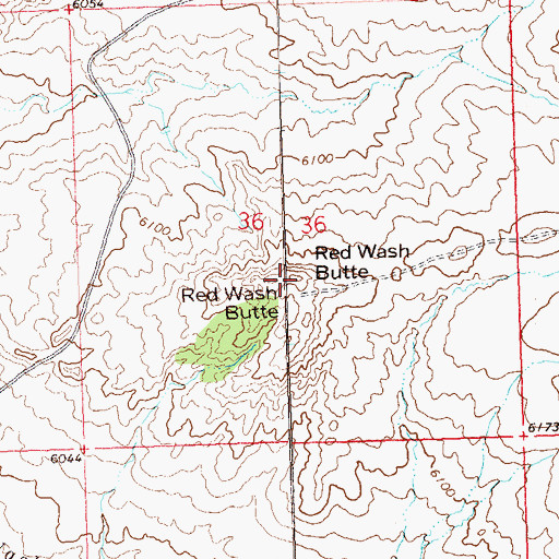 Topographic Map of Red Wash Butte, CO