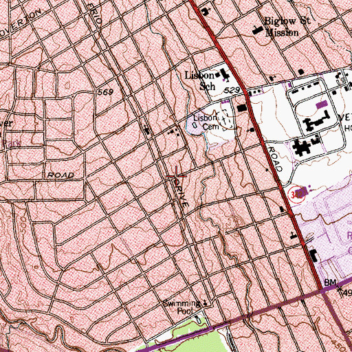 Topographic Map of Pure Word Pentecostal Church, TX