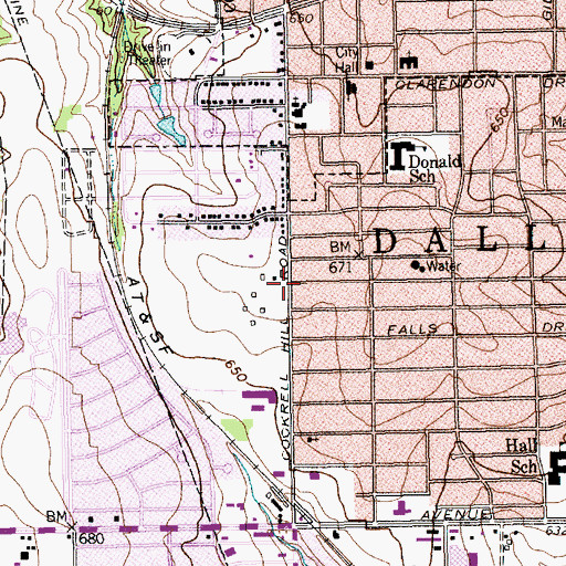 Topographic Map of Southern Crest Pentecostal Church, TX