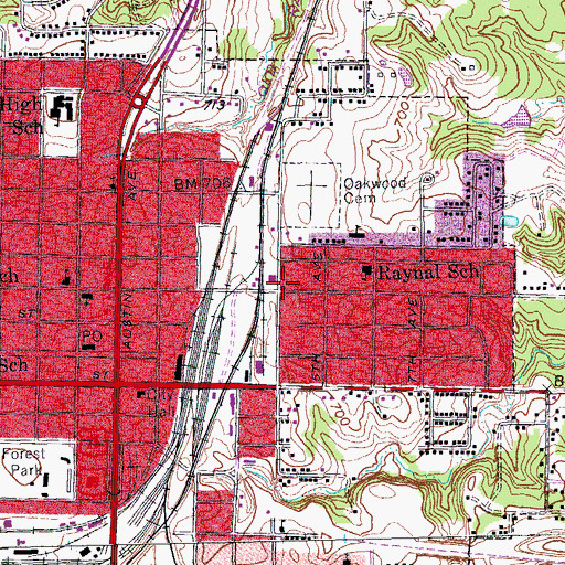 Topographic Map of East Baptist Church, TX