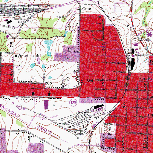 Topographic Map of Emmanuel Baptist Church, TX