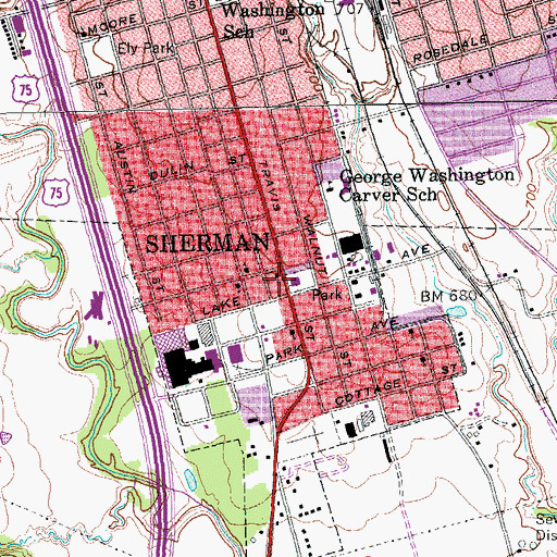 Topographic Map of Fellowship Missionary Baptist Church, TX