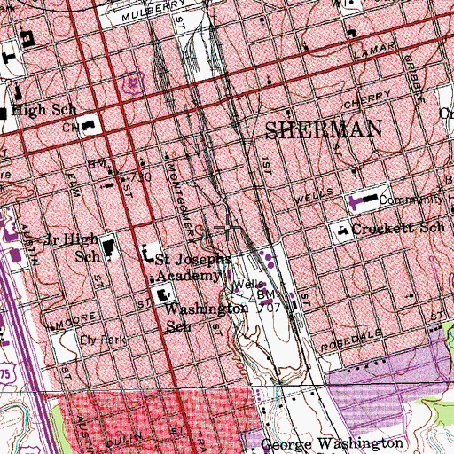 Topographic Map of Payne Chapel African Methodist Episcopal Church, TX