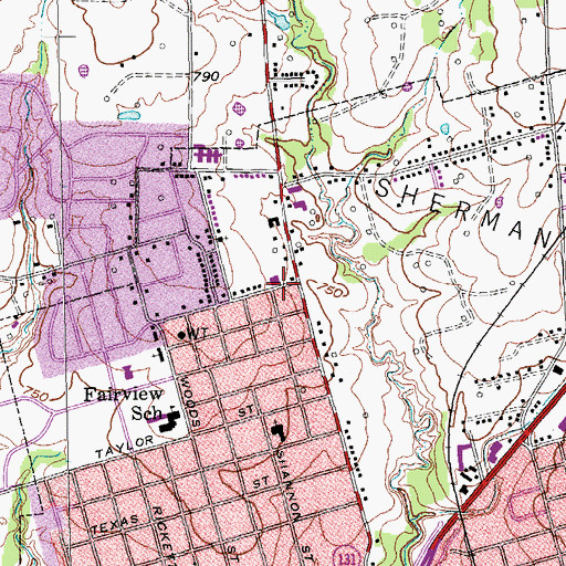Topographic Map of First Temple Assembly of God Church, TX