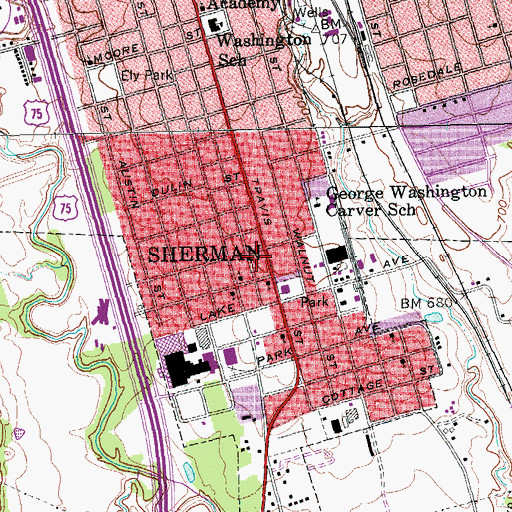 Topographic Map of Harvest Time Assembly of God Church, TX