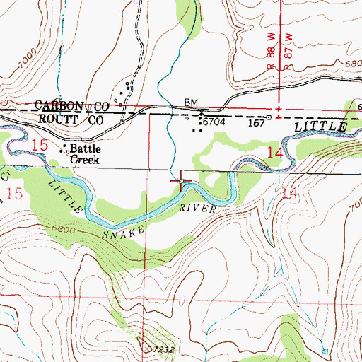 Topographic Map of Battle Creek, CO