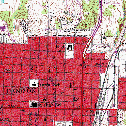 Topographic Map of Bethel Community Baptist Church, TX