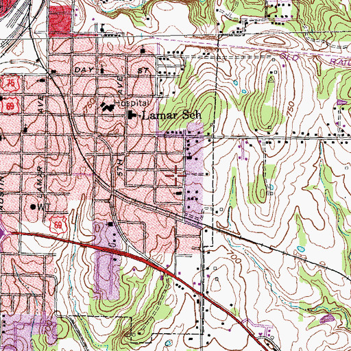 Topographic Map of Bible Baptist Church, TX