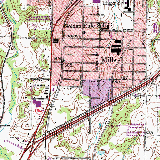 Topographic Map of College Boulevard Baptist Church, TX