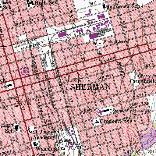 Topographic Map of Community Baptist Church, TX