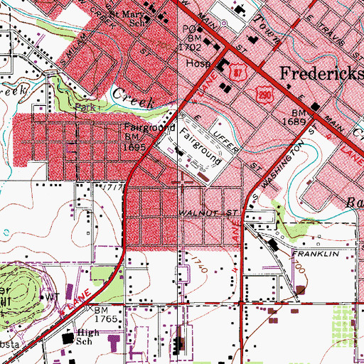 Topographic Map of First Baptist Spanish Church, TX