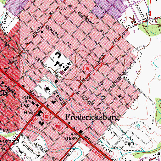 Topographic Map of Church of Christ, TX