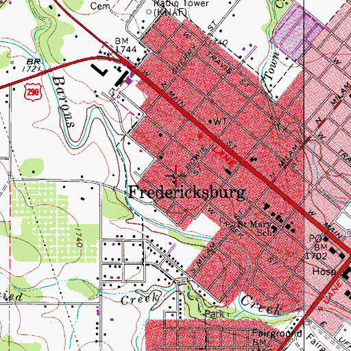 Topographic Map of Saint Barnabas Episcopal Church, TX
