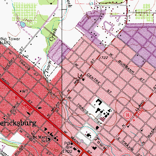 Topographic Map of Memorial Presbyterian Church, TX