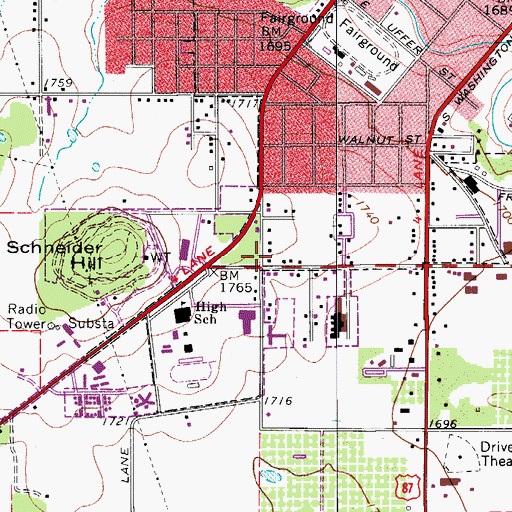Topographic Map of Seventh Day Adventist Church, TX
