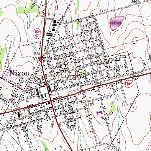 Topographic Map of First Assembly of God Church, TX