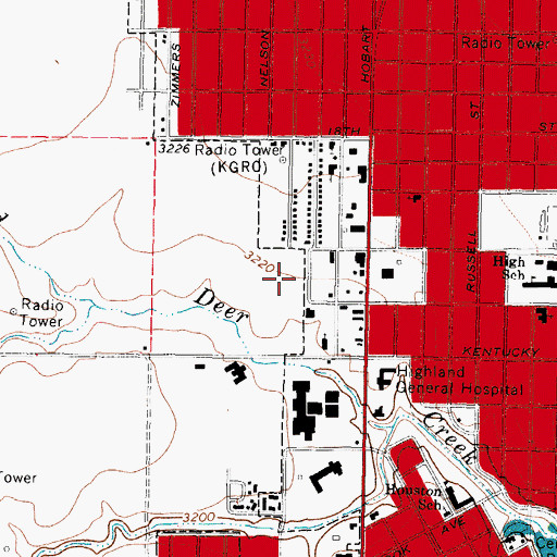 Topographic Map of New Life Assembly of God Church, TX