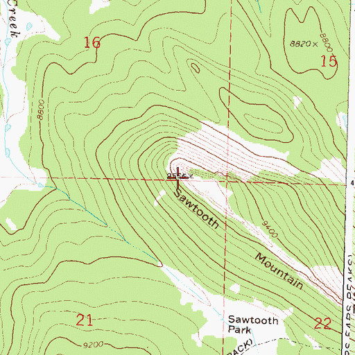 Topographic Map of Sawtooth Mountain, CO