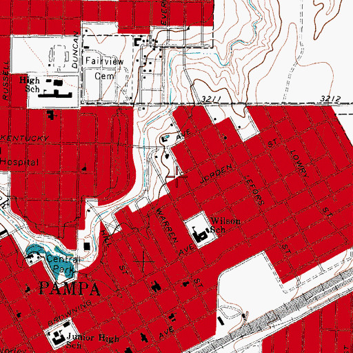 Topographic Map of First Free Will Baptist Church, TX