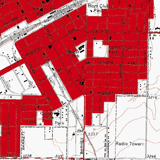 Topographic Map of Grace Baptist Church, TX