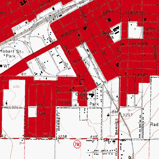 Topographic Map of Progressive Baptist Church, TX