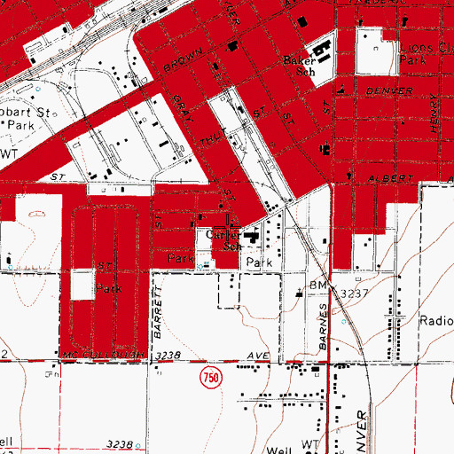 Topographic Map of Open Door Church of God in Christ, TX