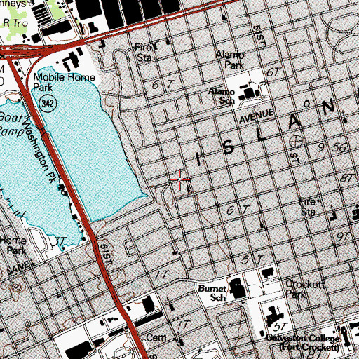 Topographic Map of Emmanuel Presbyterian Church, TX
