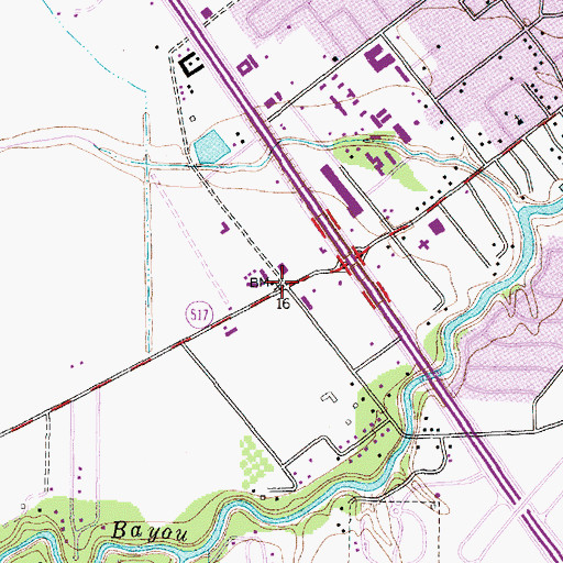 Topographic Map of First Presbyterian Church, TX