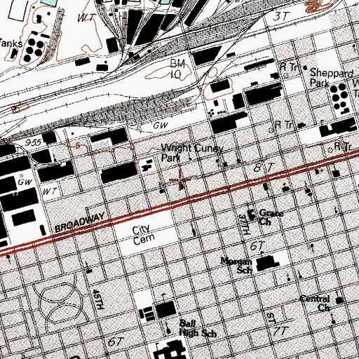 Topographic Map of Carter Temple Church, TX
