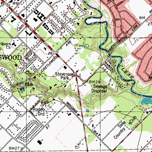 Topographic Map of Friendswood Community Church, TX