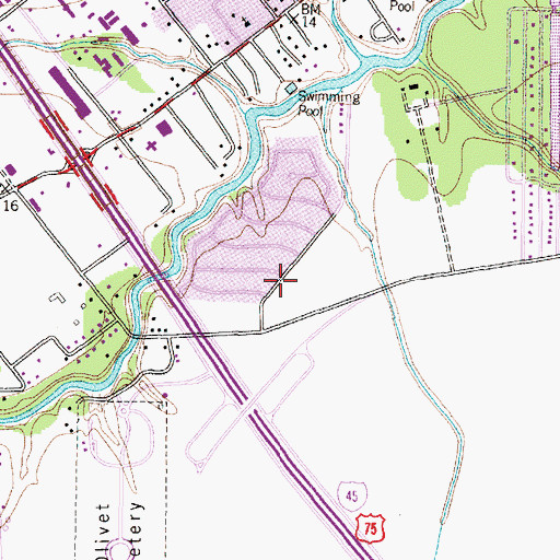 Topographic Map of Mainland Community Church, TX