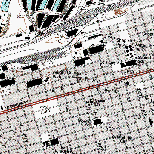 Topographic Map of Queen of Peace Church, TX