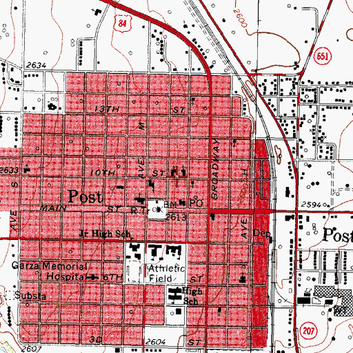 Topographic Map of Church of the Nazarene, TX