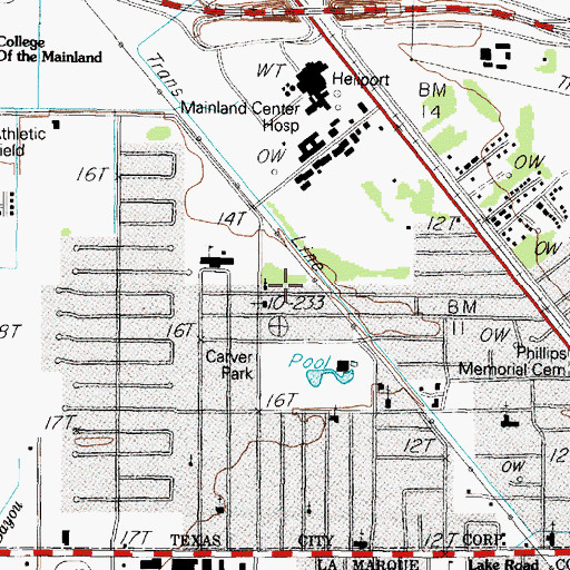 Topographic Map of Church of God of Prophecy, TX