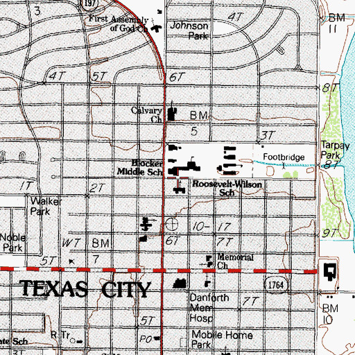 Topographic Map of Saint Georges Episcopal Church, TX