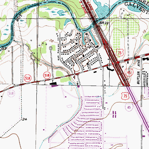 Topographic Map of Christus Victor Lutheran Church, TX