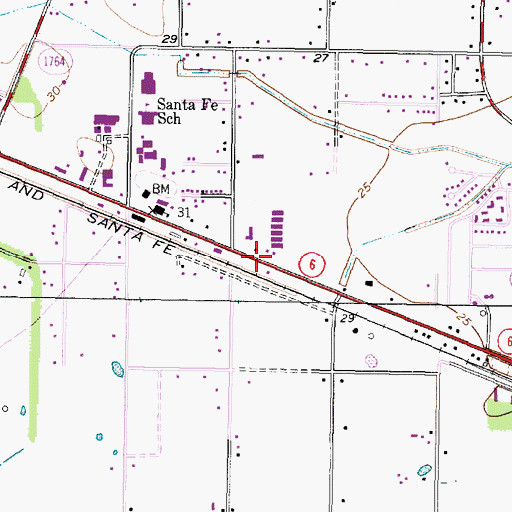 Topographic Map of Saint Johns Lutheran Church, TX