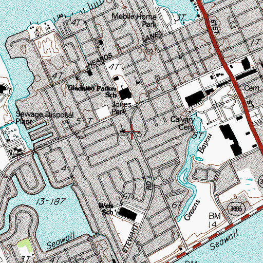 Topographic Map of Zion Lutheran Church, TX