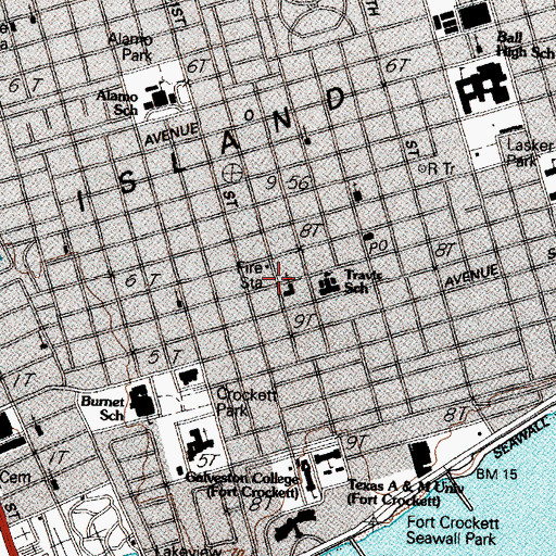 Topographic Map of Crockett Place United Methodist Church, TX