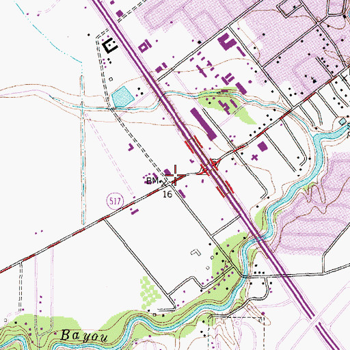 Topographic Map of First United Methodist Church Dickinson, TX