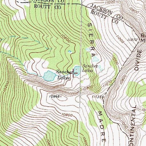 Topographic Map of Sanchez Lakes, CO