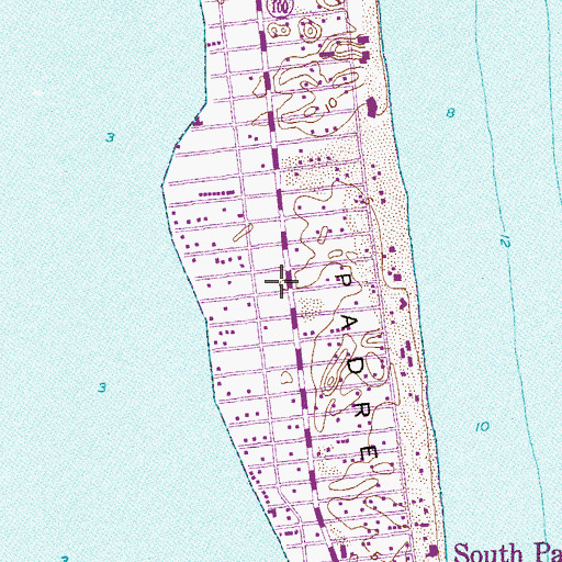 Topographic Map of Island Baptist Church, TX