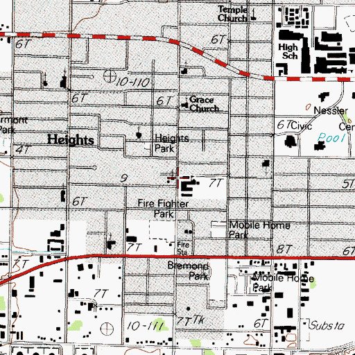 Topographic Map of Landmark Missionary Baptist Church, TX