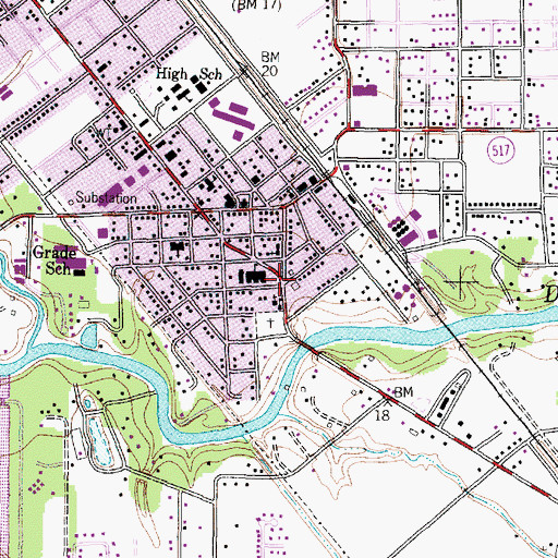 Topographic Map of Mount Carmel Baptist Church, TX