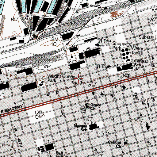 Topographic Map of Mount Olive Baptist Church, TX