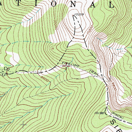 Topographic Map of Fireline Trail, CO