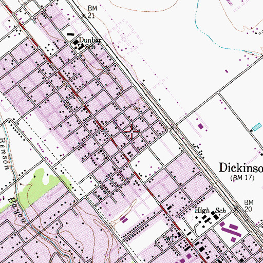 Topographic Map of Mount Olive Missionary Baptist Church, TX