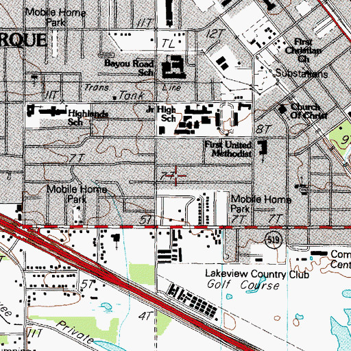 Topographic Map of Neighborhood Missionary Baptist Church, TX