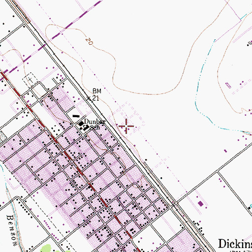 Topographic Map of New Light Missionary Baptist Church, TX